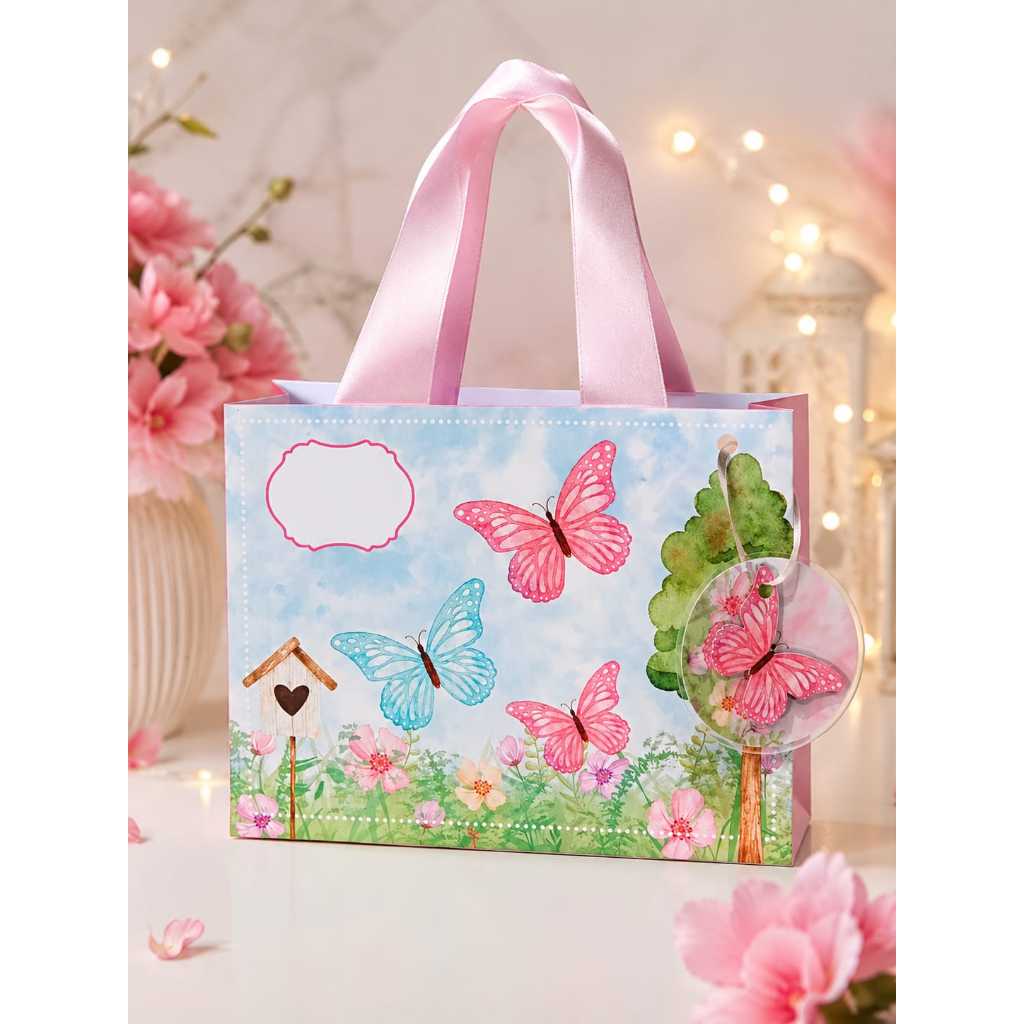 Sacolinha Personalizada Jardim das Borboletas Lembrancinha Festa Infantil