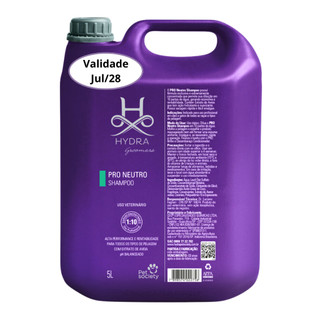 Shampoo Pro Neutro 5L Hydra Groomers Pet Society Banho Limpeza Suave Profissional Pet Cachorro Gato