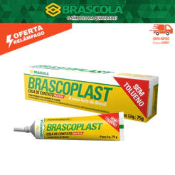 Cola de Sapateiro Brascoplast 75g Sem Toluol Contato Couro MDF Borracha Madeira Resistência Água
