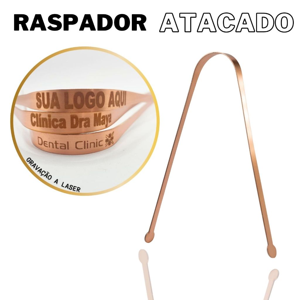 10x Raspador de Lingua Personalizado Marca Nome Logo Atacado