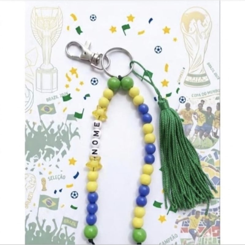 ✨ Chaveiro Brasil Personalizado com Nome e estrela | Copa Futebol Seleção Brasileira