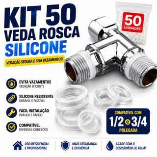 Veda Rosca Silicone Flexível Para Torneiras Registros e Conexões Hidráulicas  ou