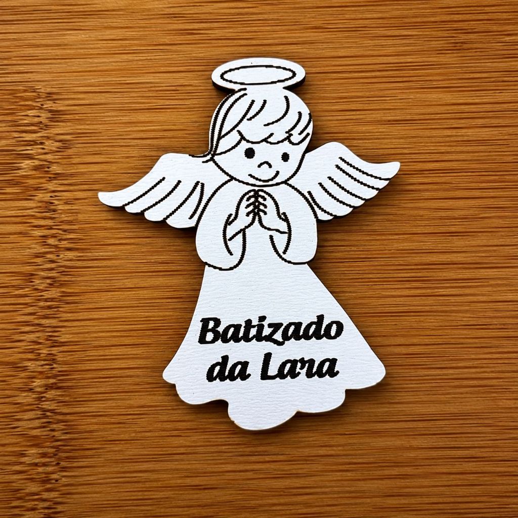 Kit de Imãs de Geladeira Batizado Anjinho Personalizado Lembrancinha Religiosa MDF Lembrancinha em Madeira MDF