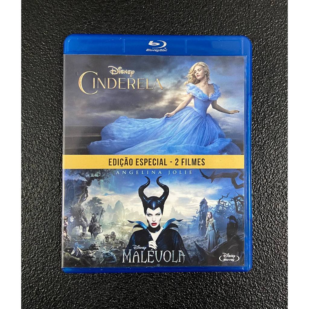 Blu Ray disc Cinderela e Malévola edição especial 2 filmes - Angelina Jolie Disney Original