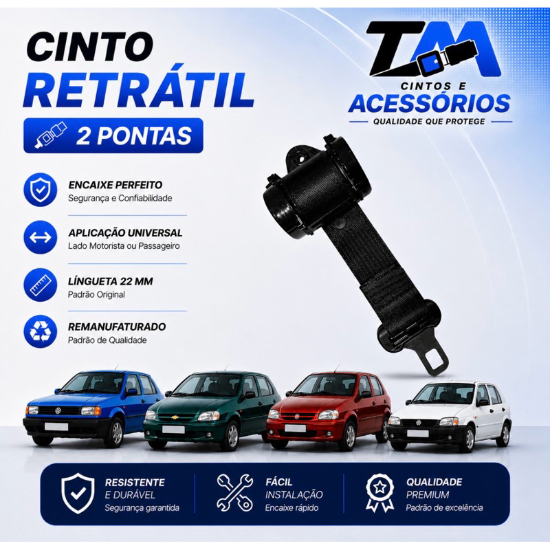 CINTO RETRÁTIL 2 PONTAS SOLO ÔNIBUS VANS MICRO ÔNIBUS SEG VEICULOS