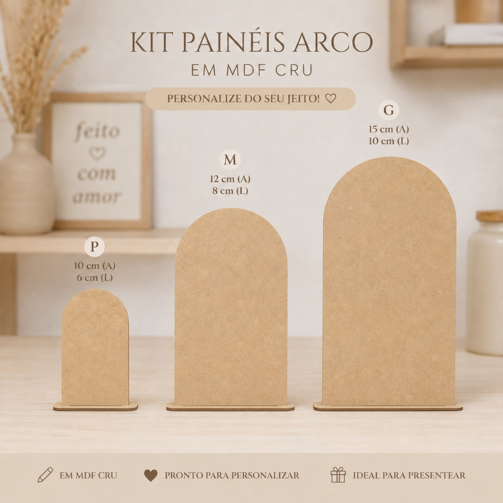 Mini Cenário em MDF Painel Kit com 10 unidades - Decoração - Artesanato