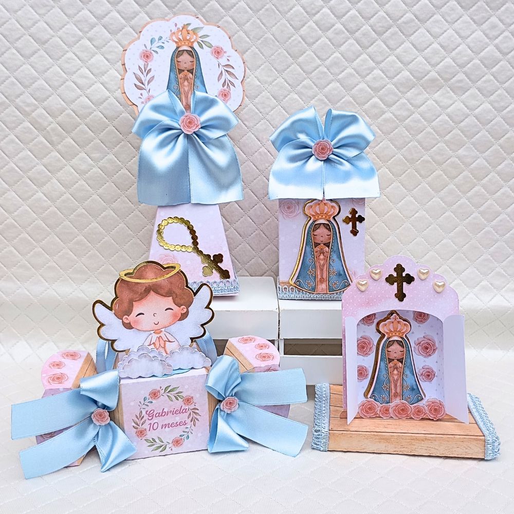Kit caixas Nossa Senhora Aparecida personalizado lembrancinha de festa infantil aniversário
