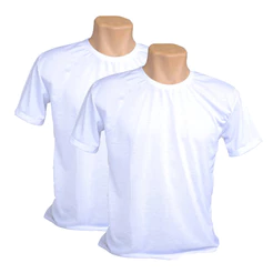2 CAMISETAS BRANCAS 100% POLIESTER KIT2 KIT3 KIT4 PARA SUBLIMAÇÃO