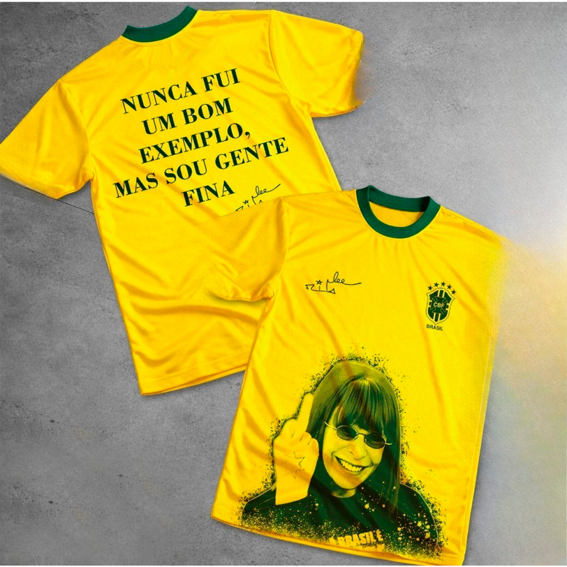 CAMISETA EM DRYFIT BRASIL ENVIO IMEDIATO CAMISA VERDE E AMARELA RITA LEE