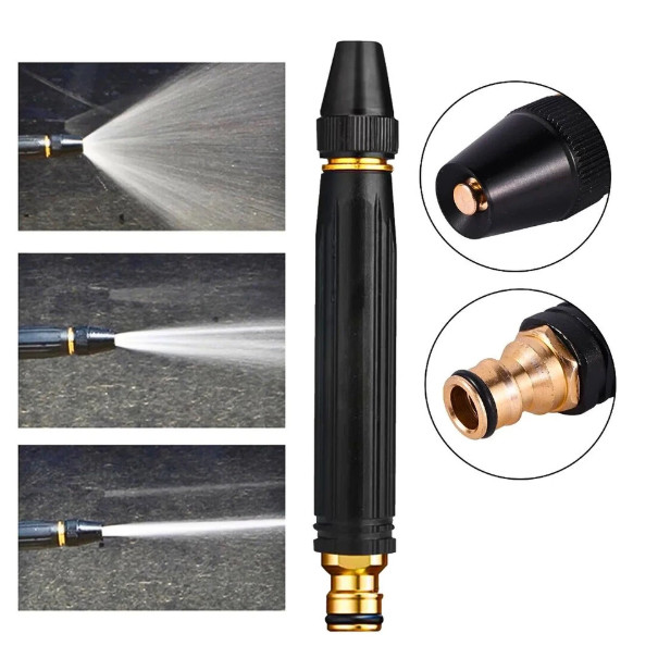 Kit 3 Em 1 Bico Alta Pressão Para Mangueira + Conector Top