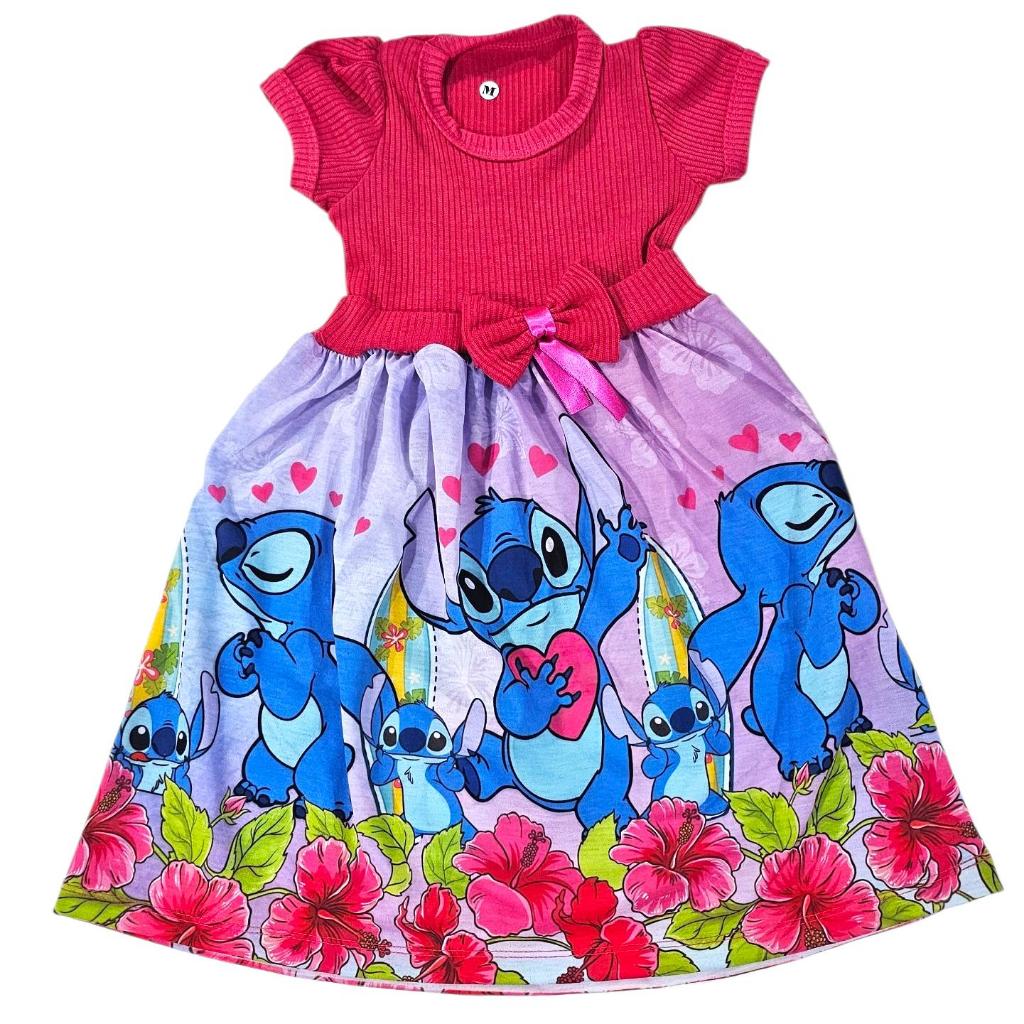 Vestido Festa Casual Manga Curta Infantil Menina ST