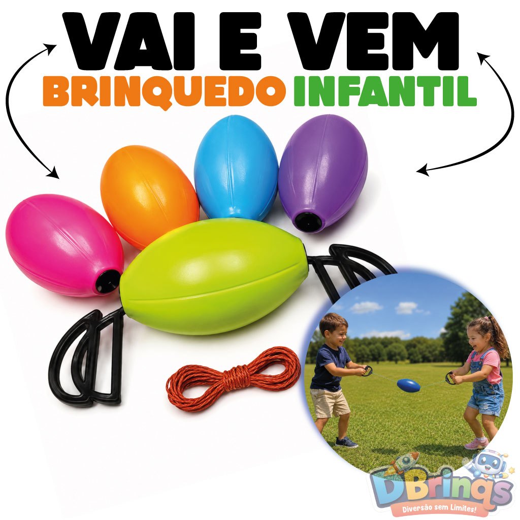 Vai e Vem Grande Brinquedo Divertido e Educativo Para Crianças Diversas Cores Menino Menina