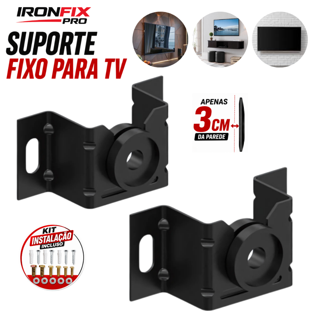 Suporte Tv Fixo Universal Smart Tv 4k Parede Painel Teto 10 24 32 43 50 55 60 65 75 100 Polegadas