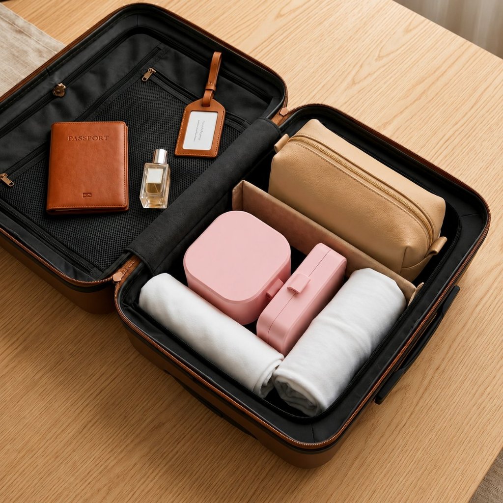 Kit Porta Cotonetes e Algodão para Viagem Organizador Compacto para Bolsa e Necessaire — imagem 2 de 2