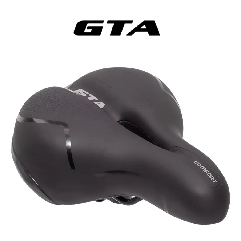Banco Sela Selim Gta Gel Confort C/ Elastômero Refletor Super Macio Confortável Bike Aro 26/29 Preto
