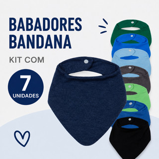 Kit 7 Unidades Babadores Infantil 0 a 2 Anos Menina Menino
