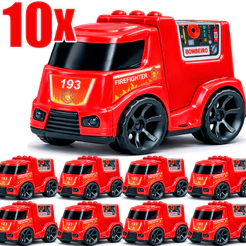 KIT COM 10 CAMINHÕES BOMBEIRO BRINQUEDO FAZ DE CONTA CARRINHO CARRO