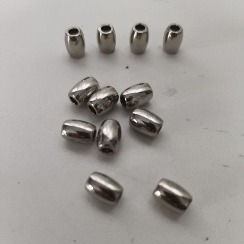 30 ou 60 unidades Ponteira metal barril  confecções7652/cor prata.