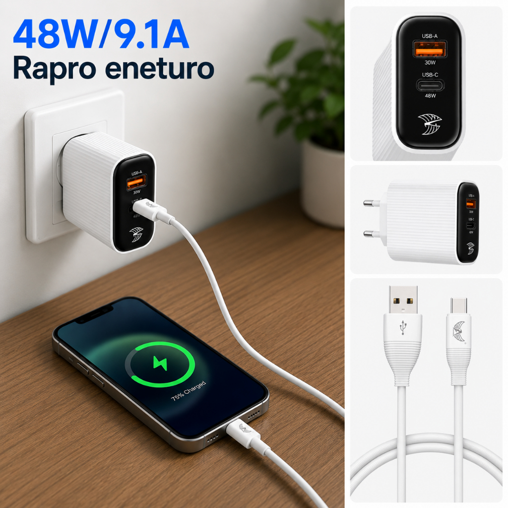 Carregador  Tipo C 48W 1 metro Ltomex Cabo Lightning USB  Iphone Android Samsung