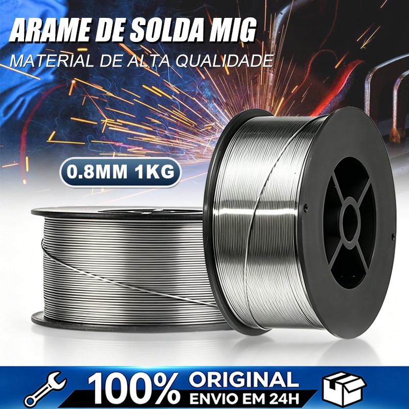 Arame De Solda MIG 0,8mm Sem Gás 1KG/5KG,Baixo nivel de respingos