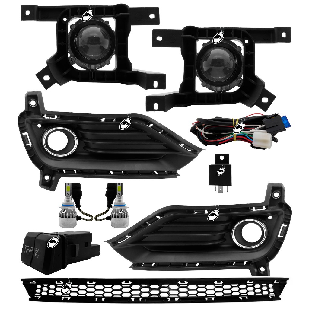 Kit Farol de Milha Neblina HB20 2016 2017 2018 2019 Interruptor Trip + Kit LED