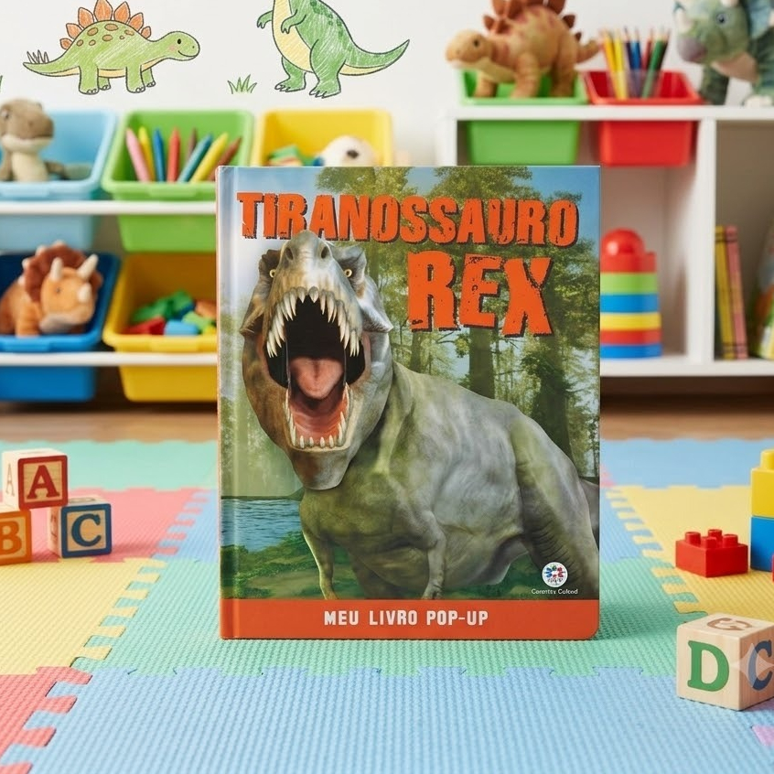 Livro Pop Up em 3D Mundo dos Dinossauros Diversão Infantil