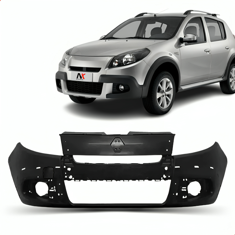 Parachoque Dianteiro Sandero Stepway 2012 2013 2014 Preto Com Furo