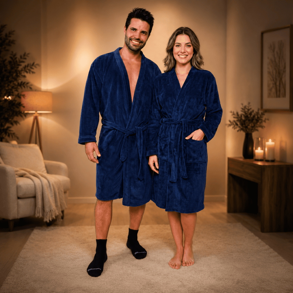 Roupão Benévola Microfibra Plush Antialérgico Térmico Feminino Masculino Inverno Hobby Aveludado