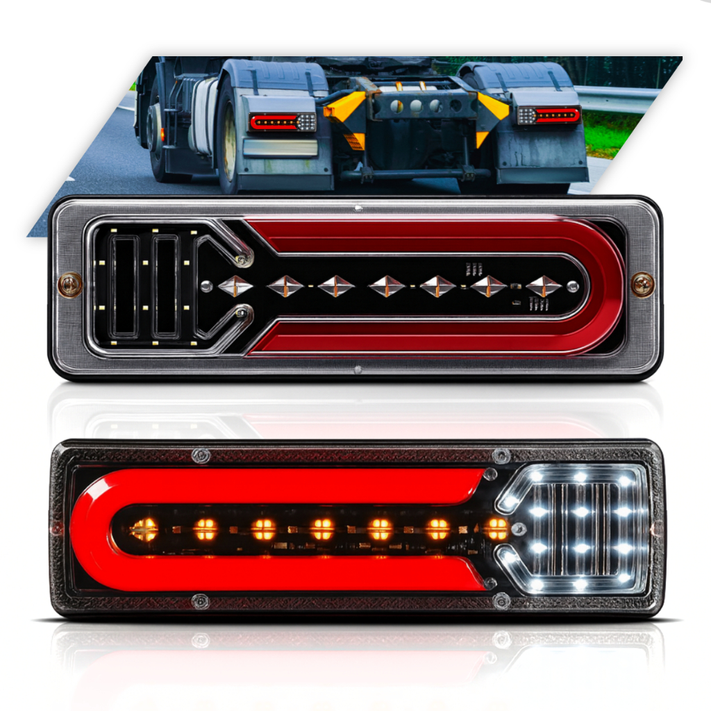 Par Lanterna Sinaleira Led Sequencial Caminhão Carretinha F4000 12v / 24v Mb Hr Iveco