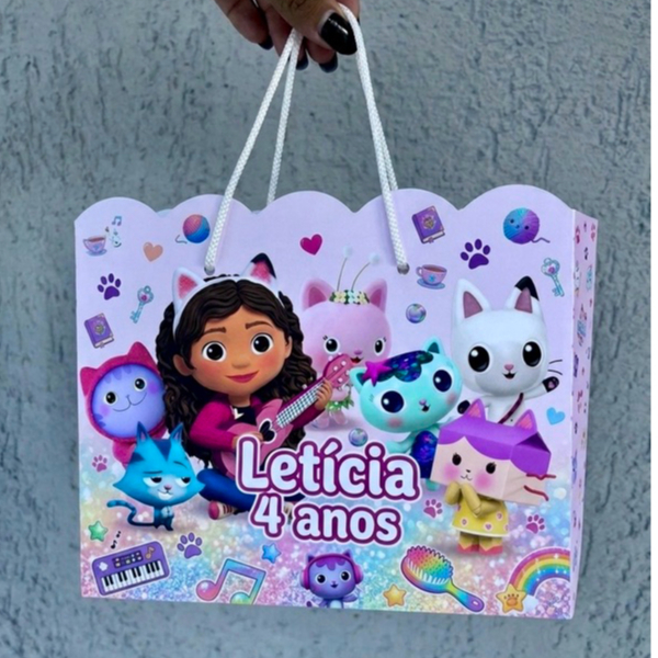 10 Sacolinhas Personalizadas A Casa Mágica da Gaby, Lembrancinha, Aniversário, Festa (tam 20x15x5)