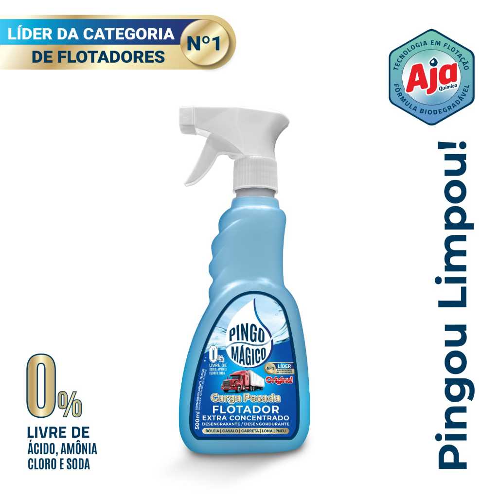 Flotador Pingo Magico Carga Pesada - Limpeza Pesada Concentração 130% - 500ml