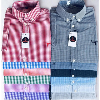 Camisa Masculina Algodão  Xadrez  Listrada Social  Manga curta  Slim Country  Cabeça do b…
