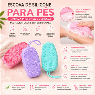 🧼✨【Kit 3】Escova de Banho de Silicone com Espuma Automática | Massageadora & Fofa! 🐻💦