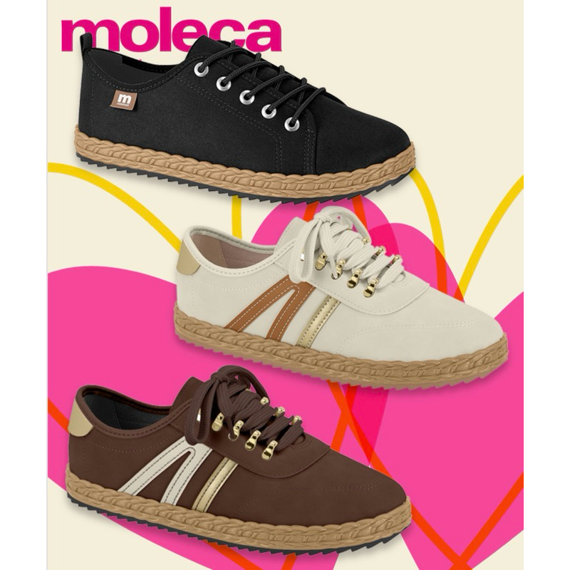 Tênis Feminino Casual com Cadarço feminino camurça preto moleca 303 Presente Dia das Mães