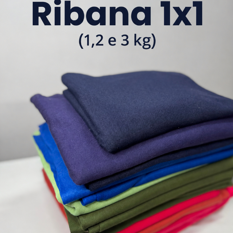 Ribana 1x1 Premium – 97% Algodão e 3% Elastano (Enviado em Cores Sortidas) Ideal para Golas e punhos e entre outros.