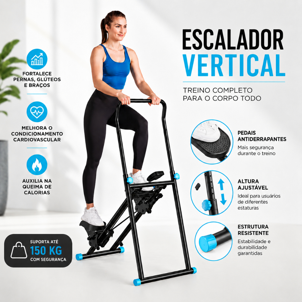 Simulador De Escada Escalador Vertical Estepper Doméstico Treino Em Casa Dobrável suportar 150KG