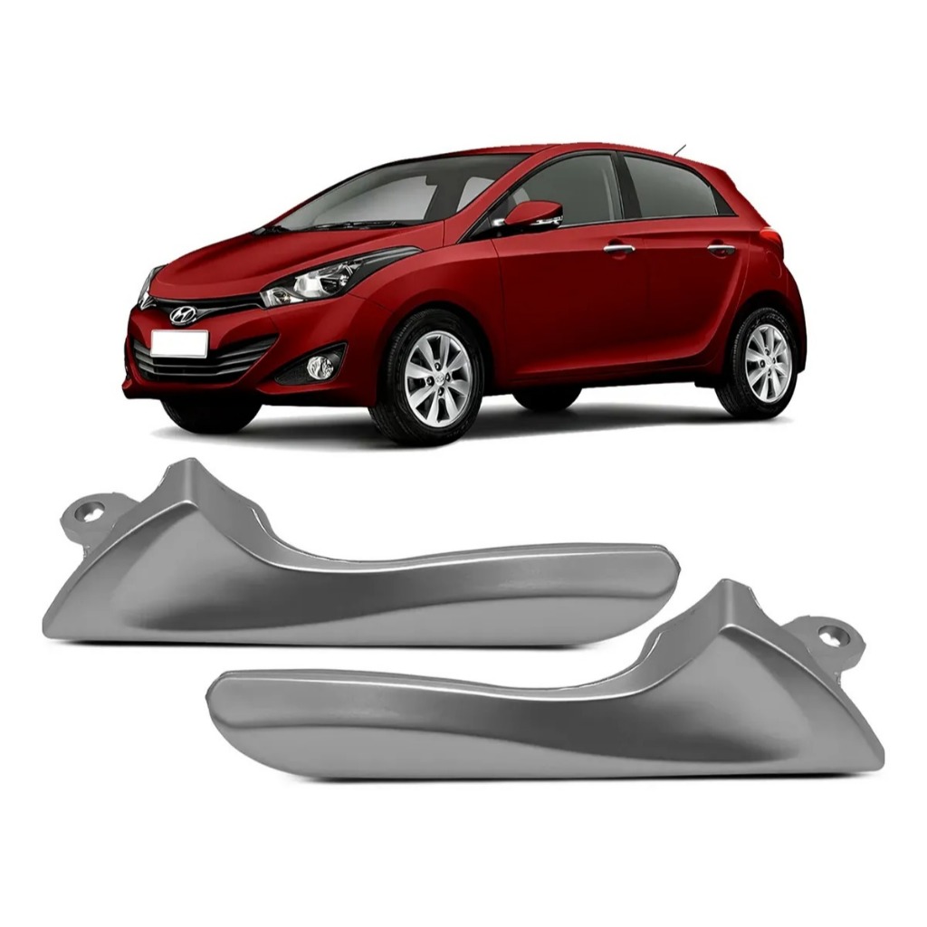 Gatilho Prata Maçaneta Interna Porta Dianteira Traseira Hb20 2012 A 2019 Hatch Sedan