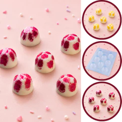 1~10 Forma Simples Trufa Marcada 92-(A1) em Acetato BWB Para Bombom e Doces de Chocolate e Confeitaria. (CHOCO)