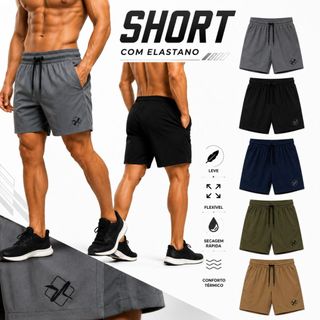 Short academia Elastano Masculino Academia crossfit Treino Microfibra e Elastano bermuda verão cross
