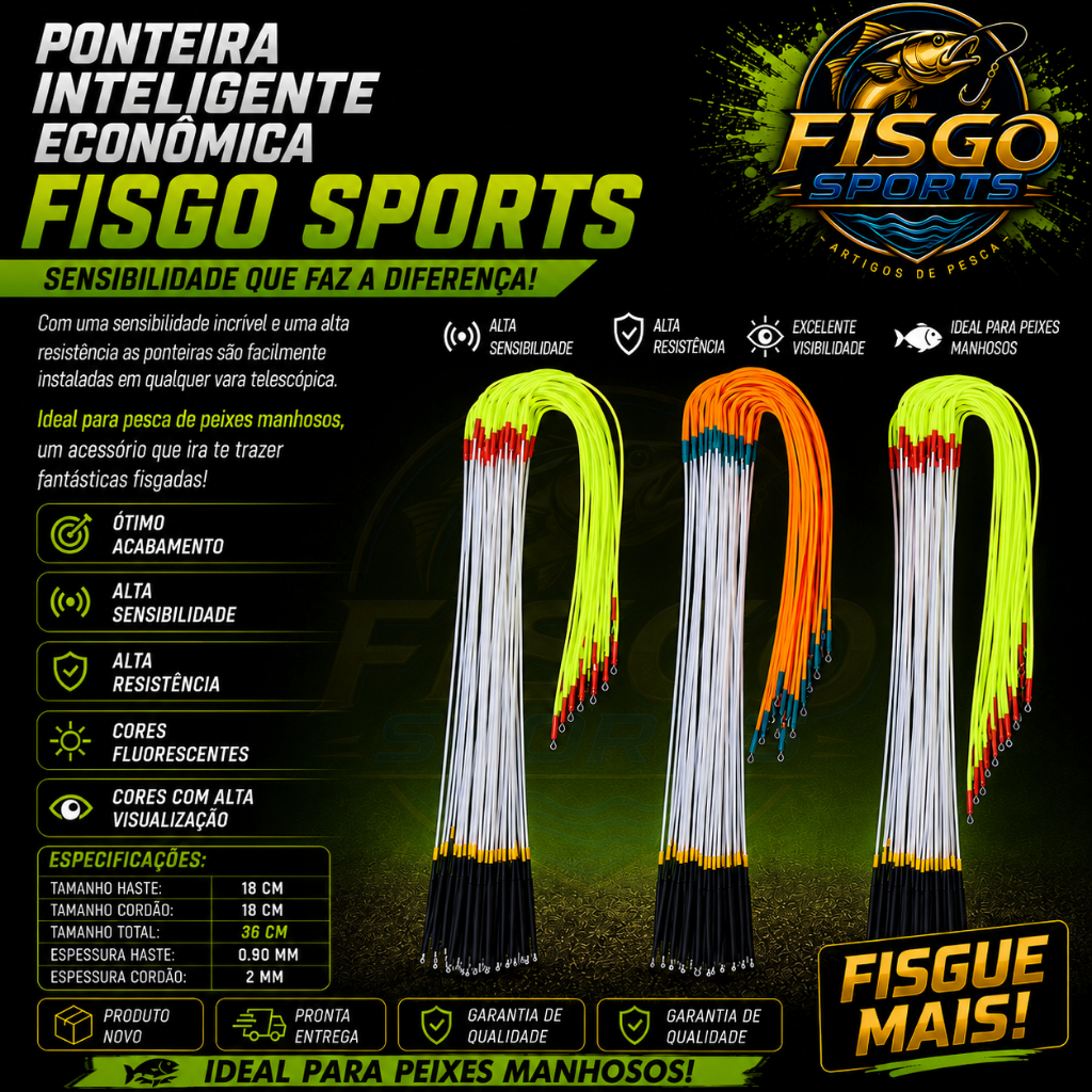 12 Ponteira Inteligente Econômica Para Vara Telescópica Pesca Tilápia - Super Promoção!