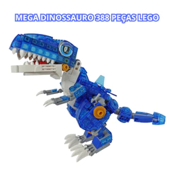 Blocos de Montar Dinossauro Tiranossauro T Rex 388 Peças Robô Brinquedo Infantil Colecionável Dino
