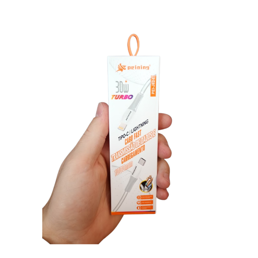 Cabo Tipo C Lightning 1M Peining PEI-J82-I Carregamento Rápido Turbo iPhone Resistente