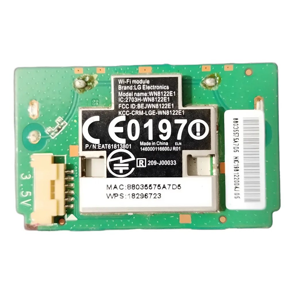 Placa Modulo Wifi Tv Lg 39ln5700 42lb5800 47la6600 Wn8122e1