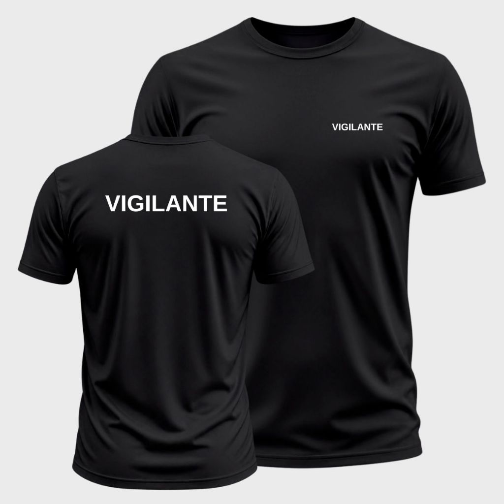 Camiseta Dry-Fit VIGILANTE Uniforme Camisa Qualidade Durabilidade Trabalho Blusa Dry-Fit Masculino Vigilante