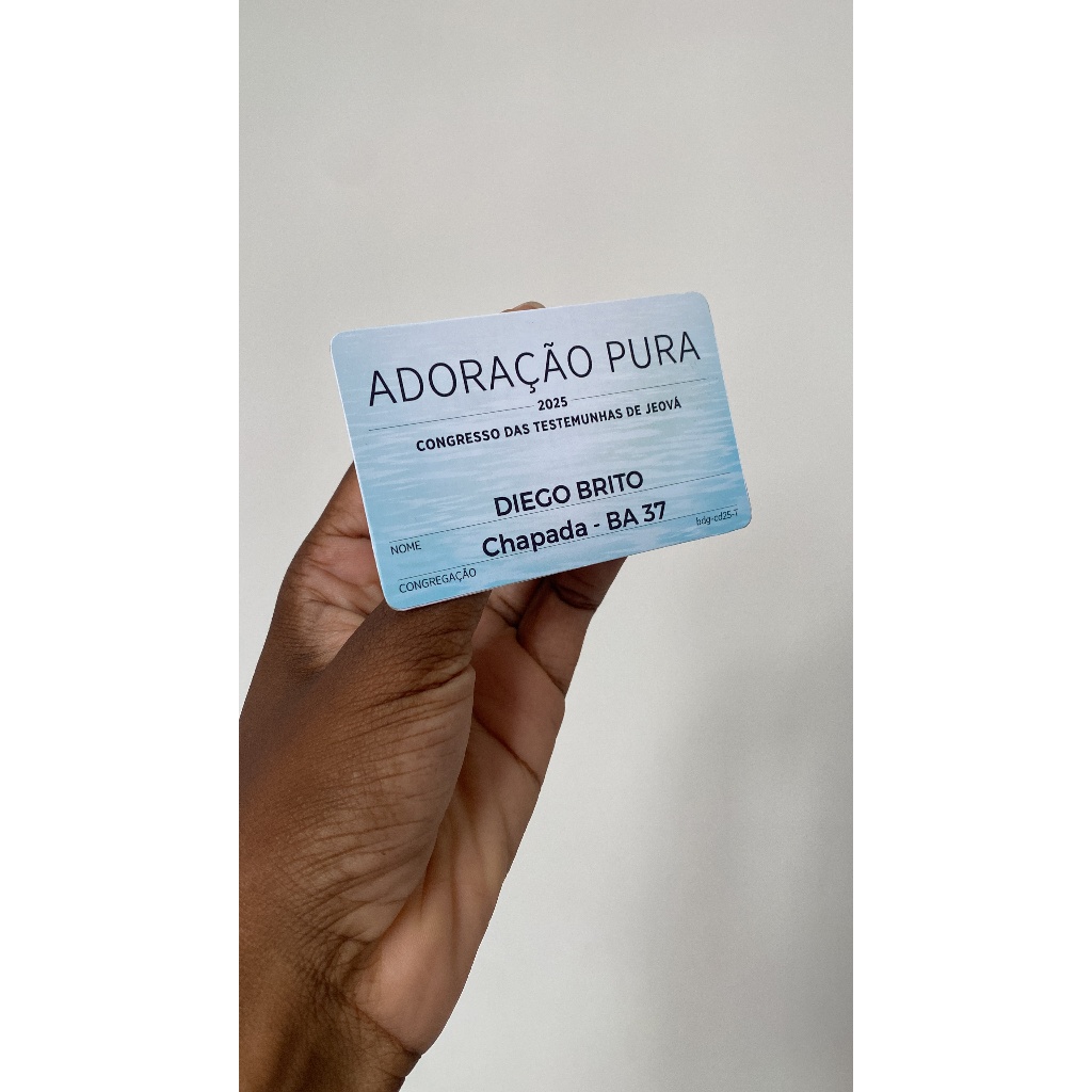 Crachá em PVC com prendedor atrás (discreto) Congresso Felicidade Eterna de 2026