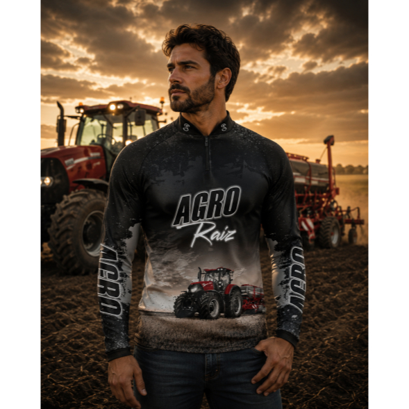Camisa Camiseta Masculina Agro Agricultura Trator Proteção Uv50+ Dry GLL-100