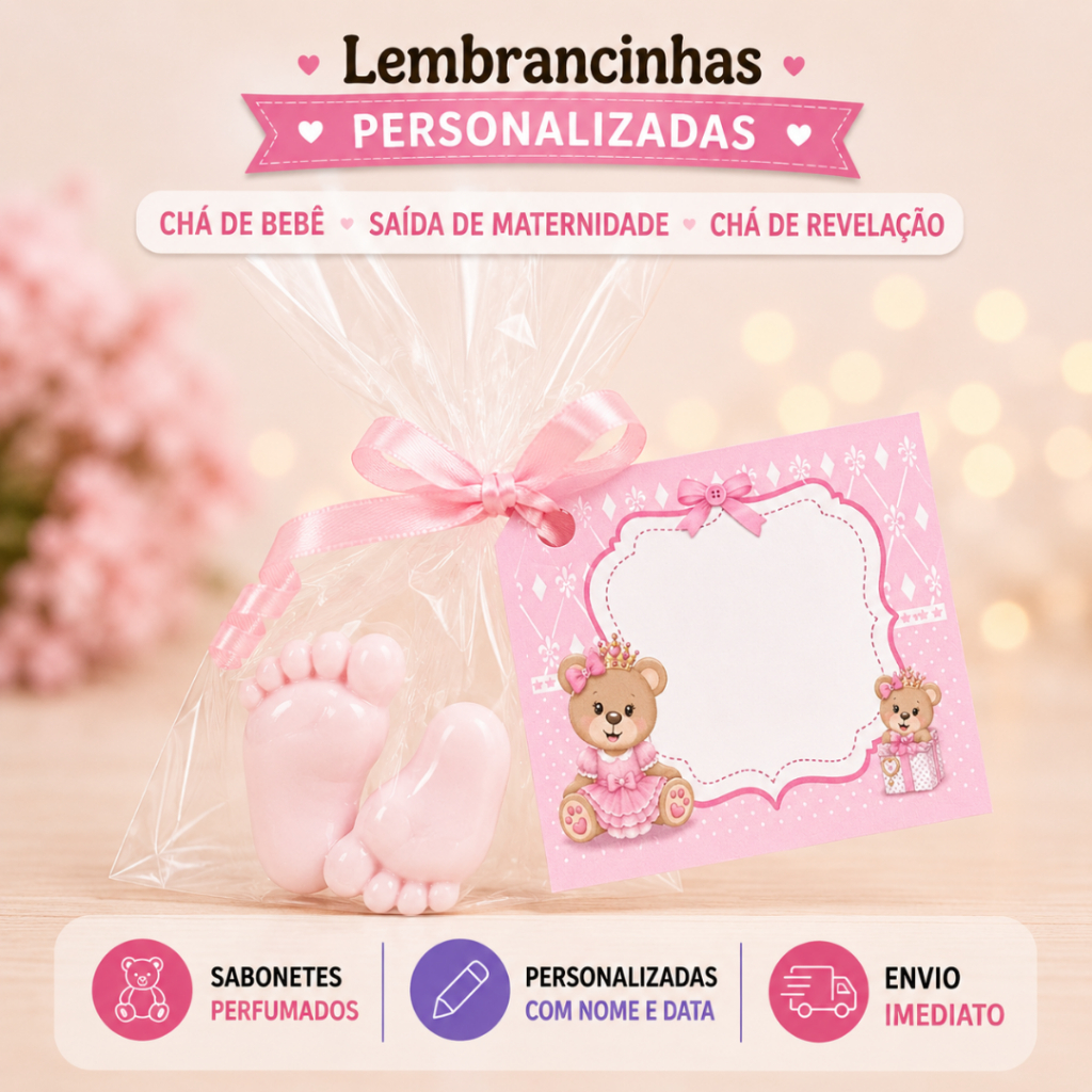 100 Lembrancinha Saida  de Maternidade, Chá Revelação, Chá de Fralda,Cha de bebê (200 MINI PEZINHOS