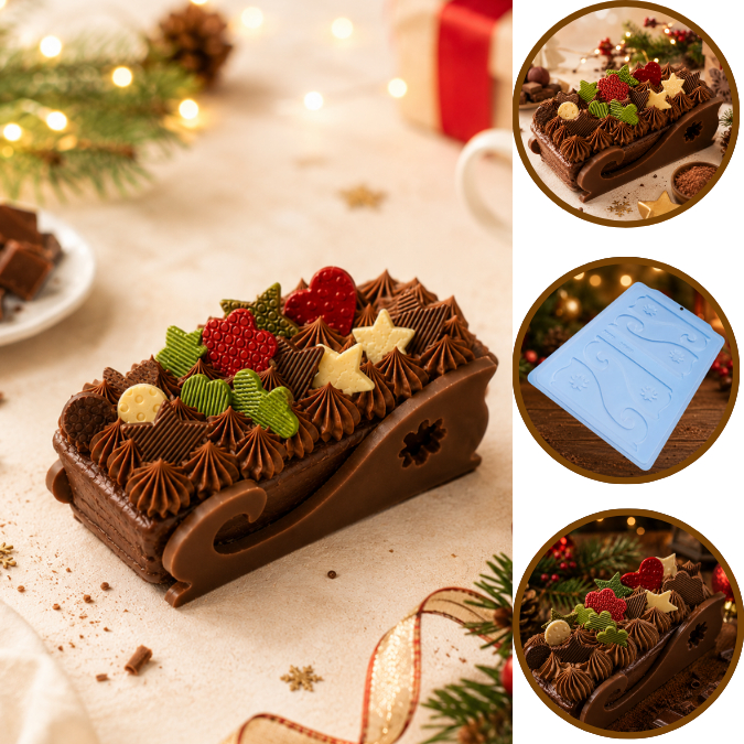 1~5 Forma BWB Simples Semiprofissional Trenó do Papai Noel Para Bombons de Chocolate E Confeitaria Natal(CHOCO)