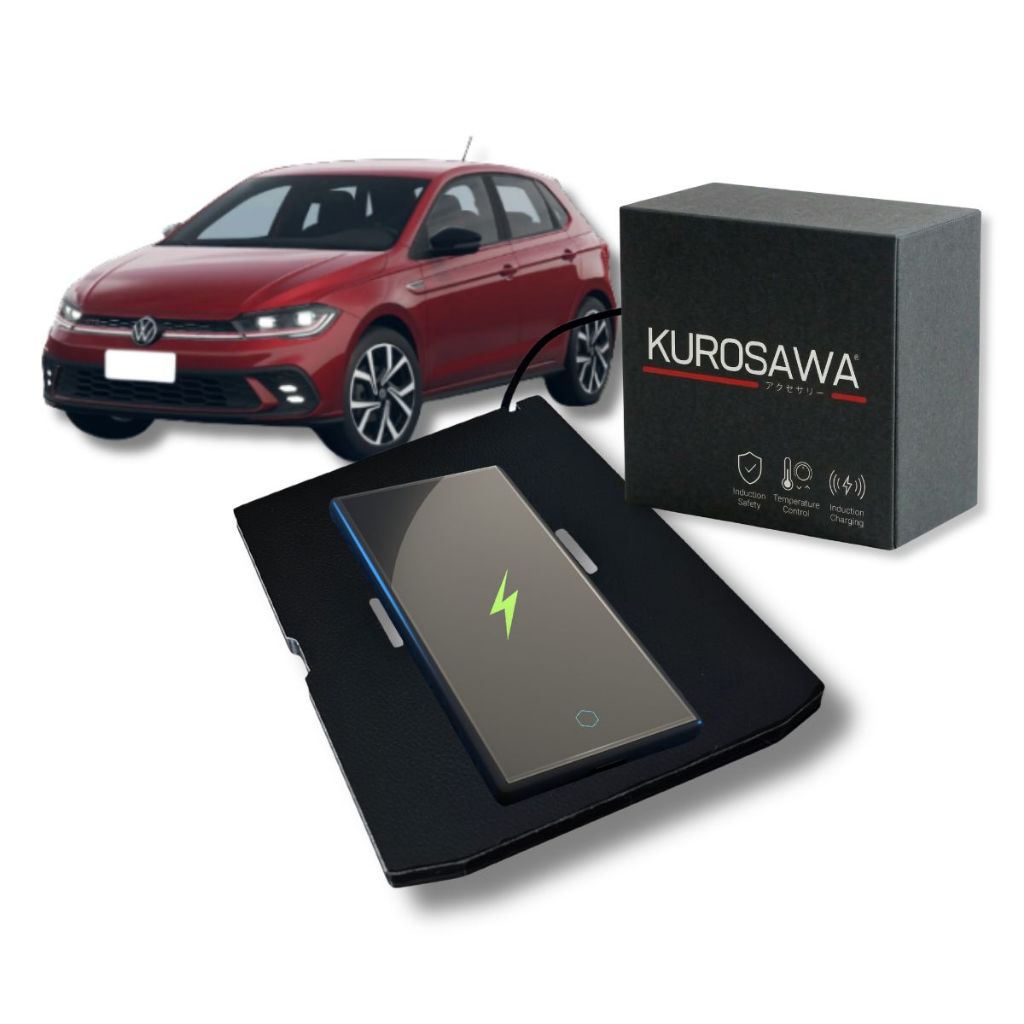 Carregador por Indução Automotivo VW POLO - VIRTUS 17.2w Sem fio, Encaixe Perfeito.