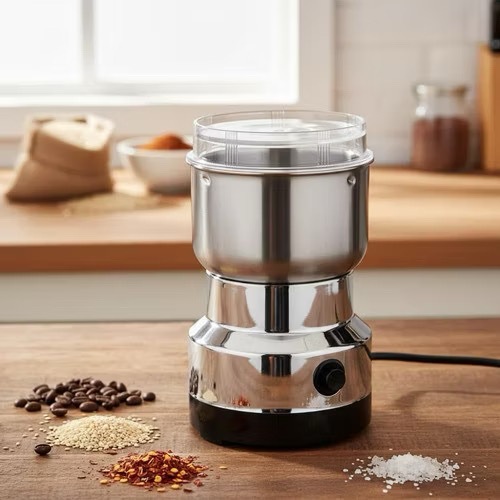 Imagem Moedor De Café Elétrico Multifuncional Inox Grãos Temperos 220v COR Prata